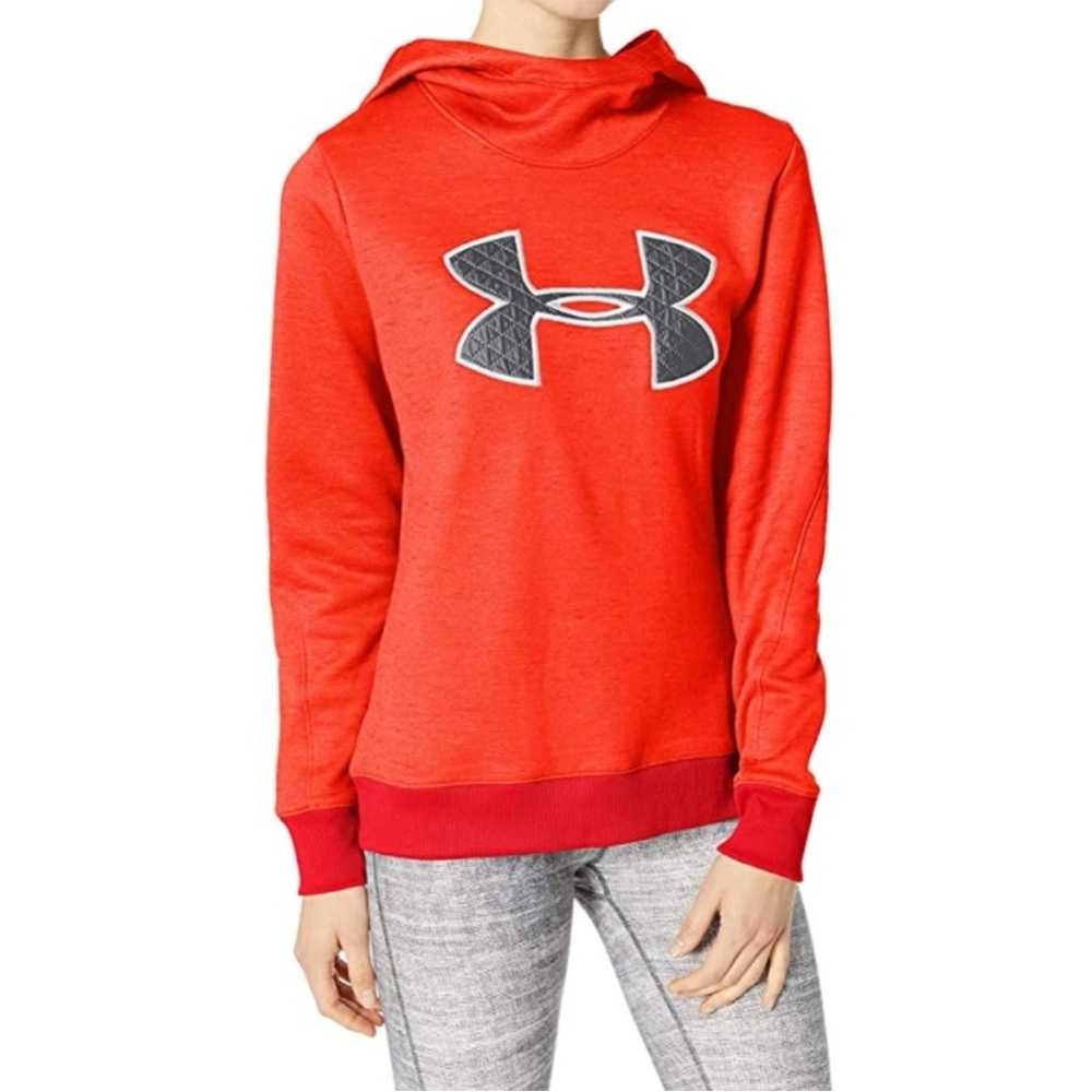 Under Armour Women's NWOT Cold Gear Fleece Hoodie Large Neon Orange Hunting Camo